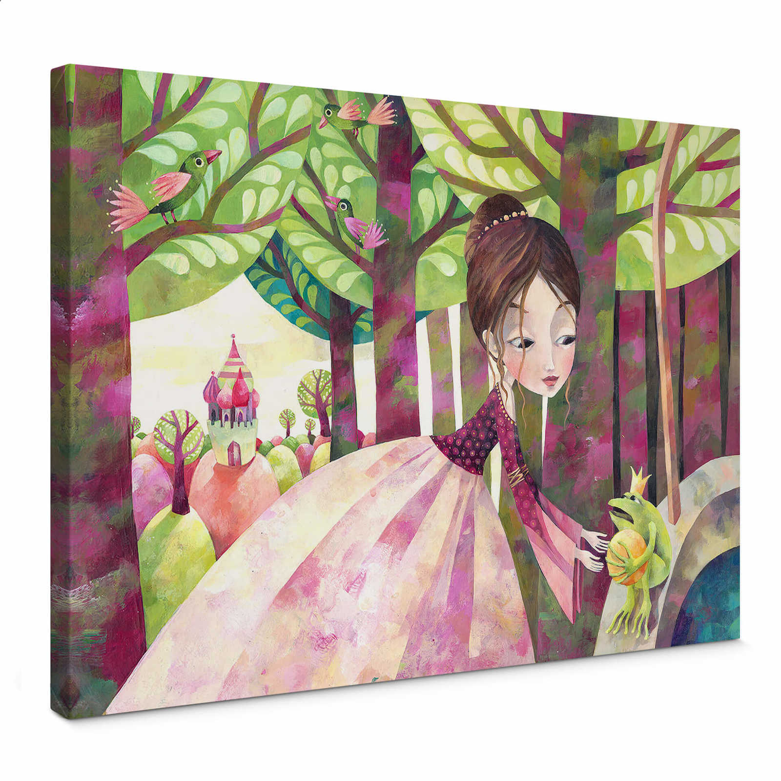 Fairy tale canvas print frog king and princess
