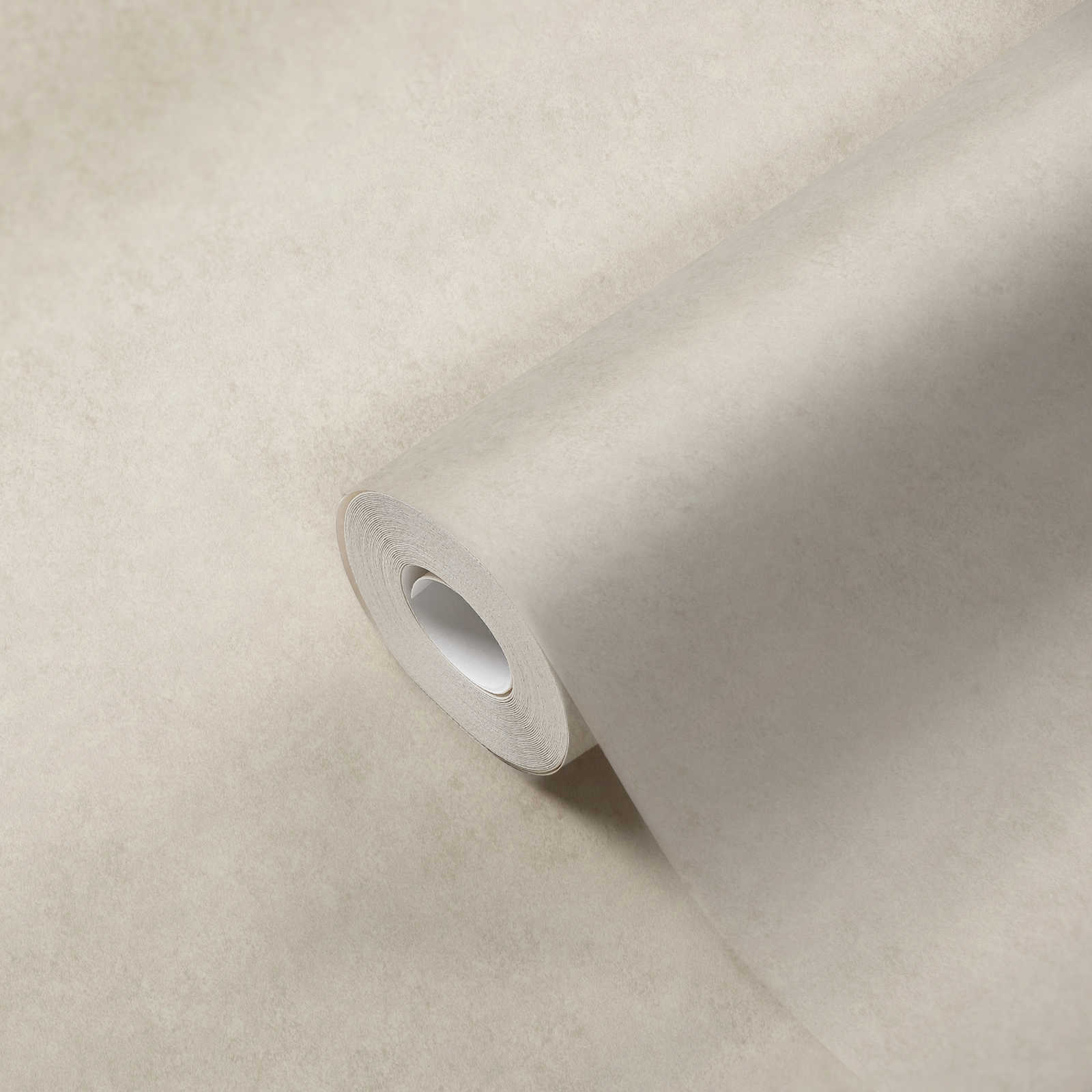             Plain plain wallpaper in plaster look - beige
        