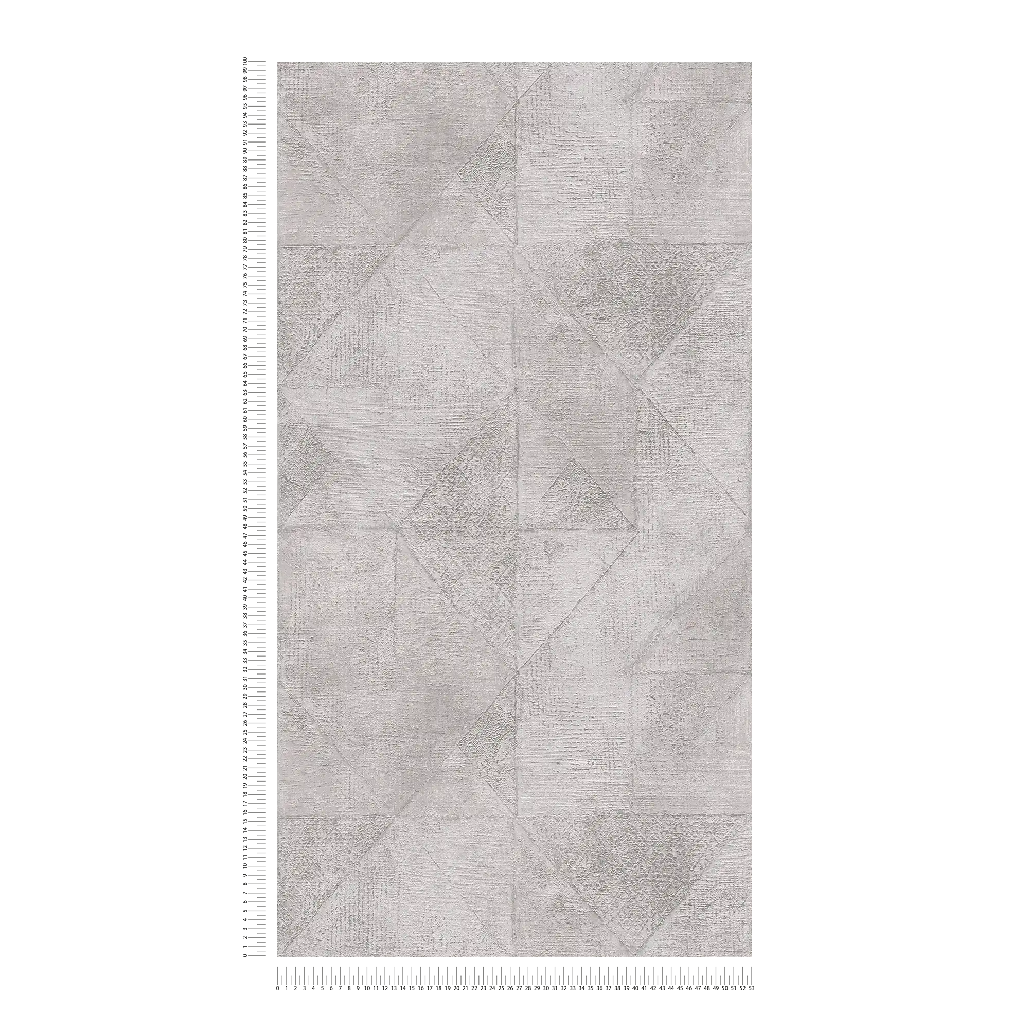             Wallpaper with graphic triangle pattern metallic glossy textured - grey, silver
        