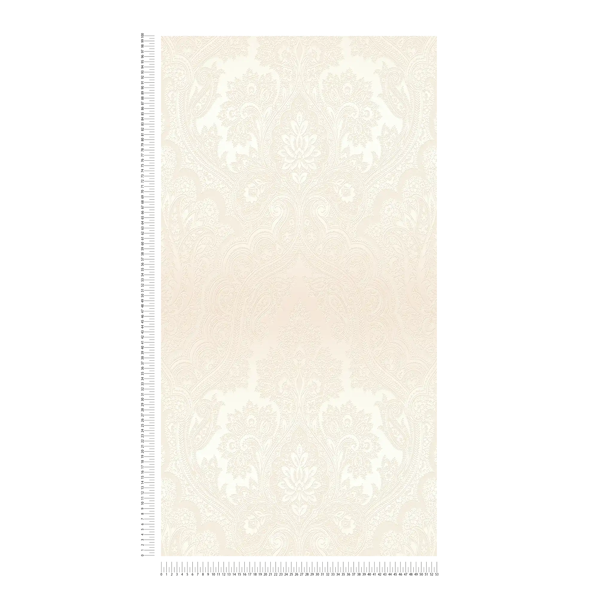             Carta da parati Boho avorio con motivi ornamentali - metallizzata, beige
        