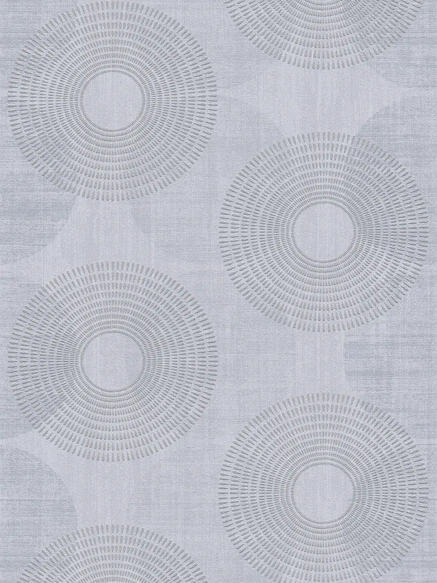Papier peint intissé moderne motif circulaire abstrait - gris
