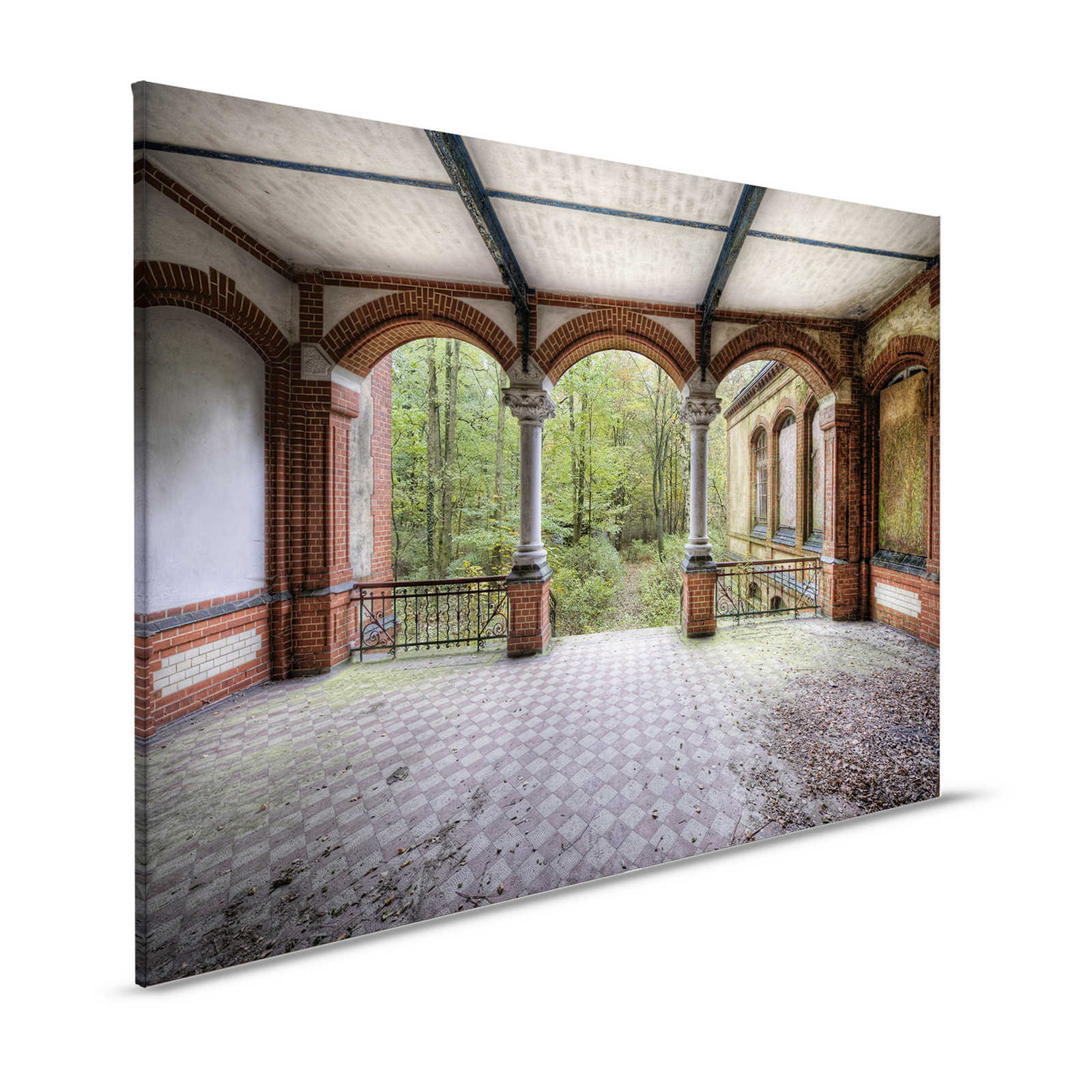 Tableau toile vieille terrasse vintage - 1,20 m x 0,80 m
