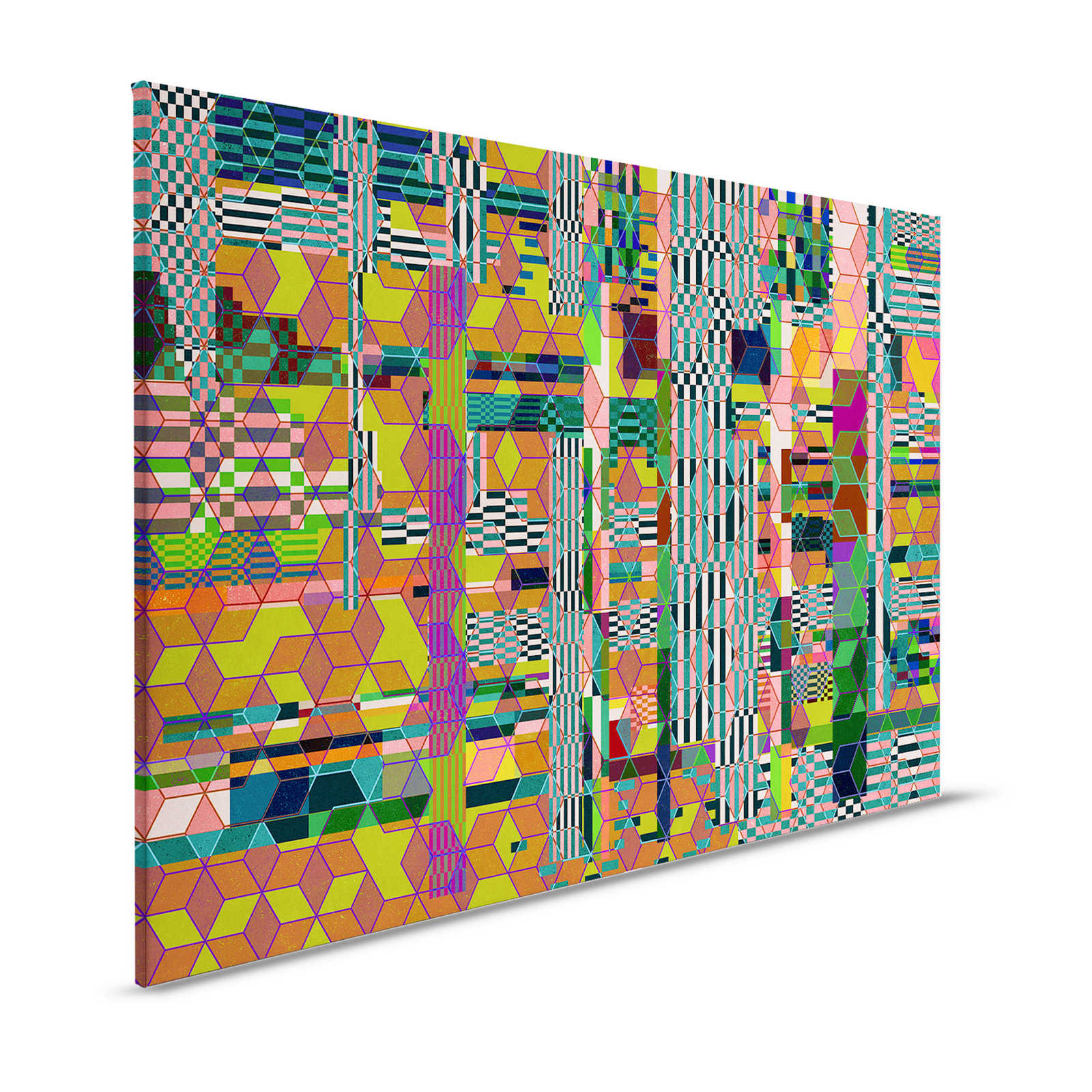 Mirage 1 - Canvas painting Graphic Mosaic Pattern Coloured - 1.20 m x 0.80 m
