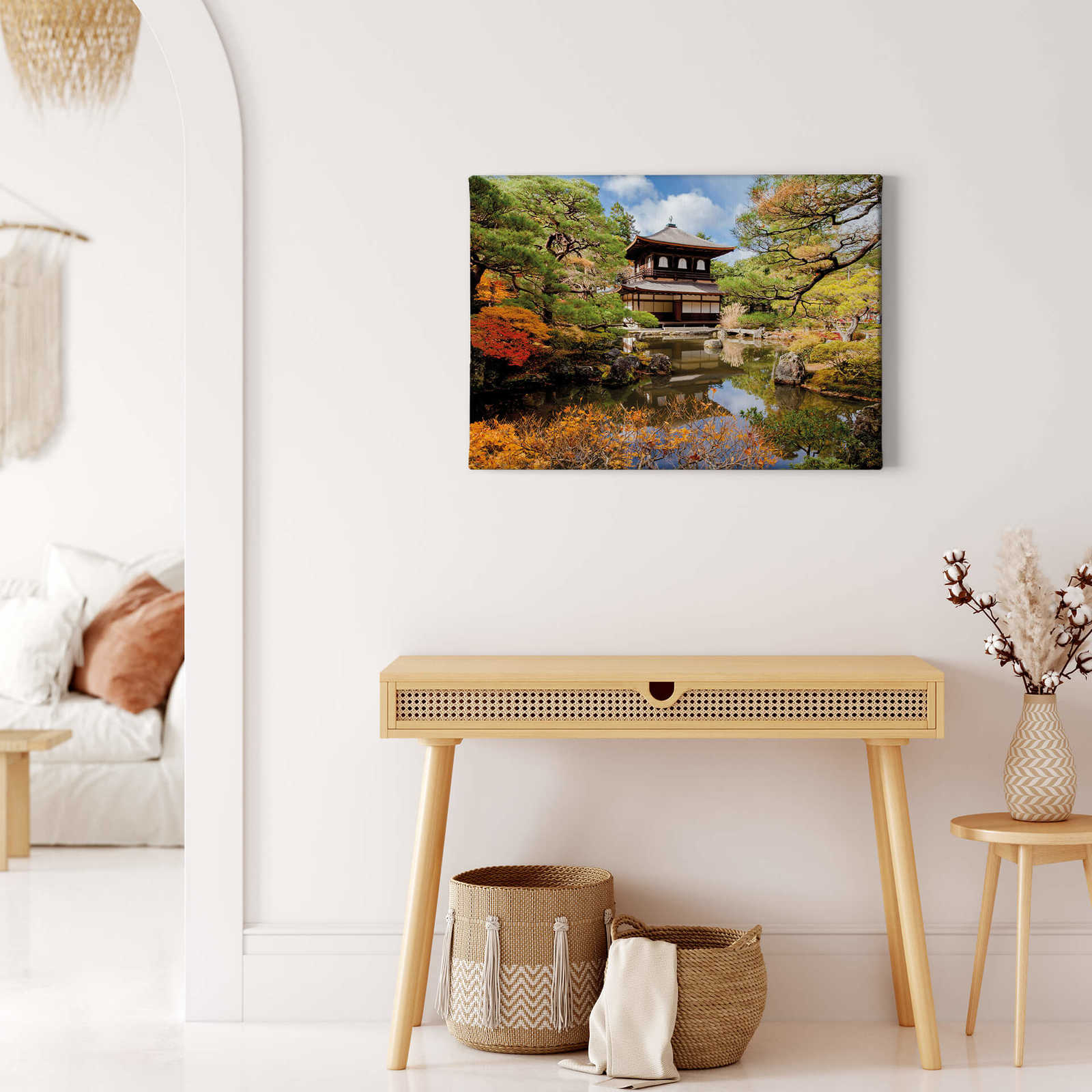             Canvas print Japanese garden with pagoda
        