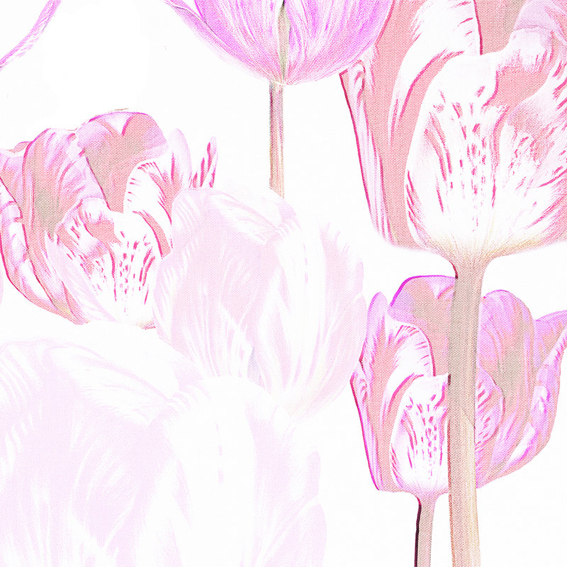         Photo wallpaper tulips, stylized flowers in XXL format - pink, white
    