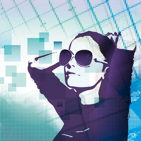         Graphic design mural - Young woman with sunglasses
    