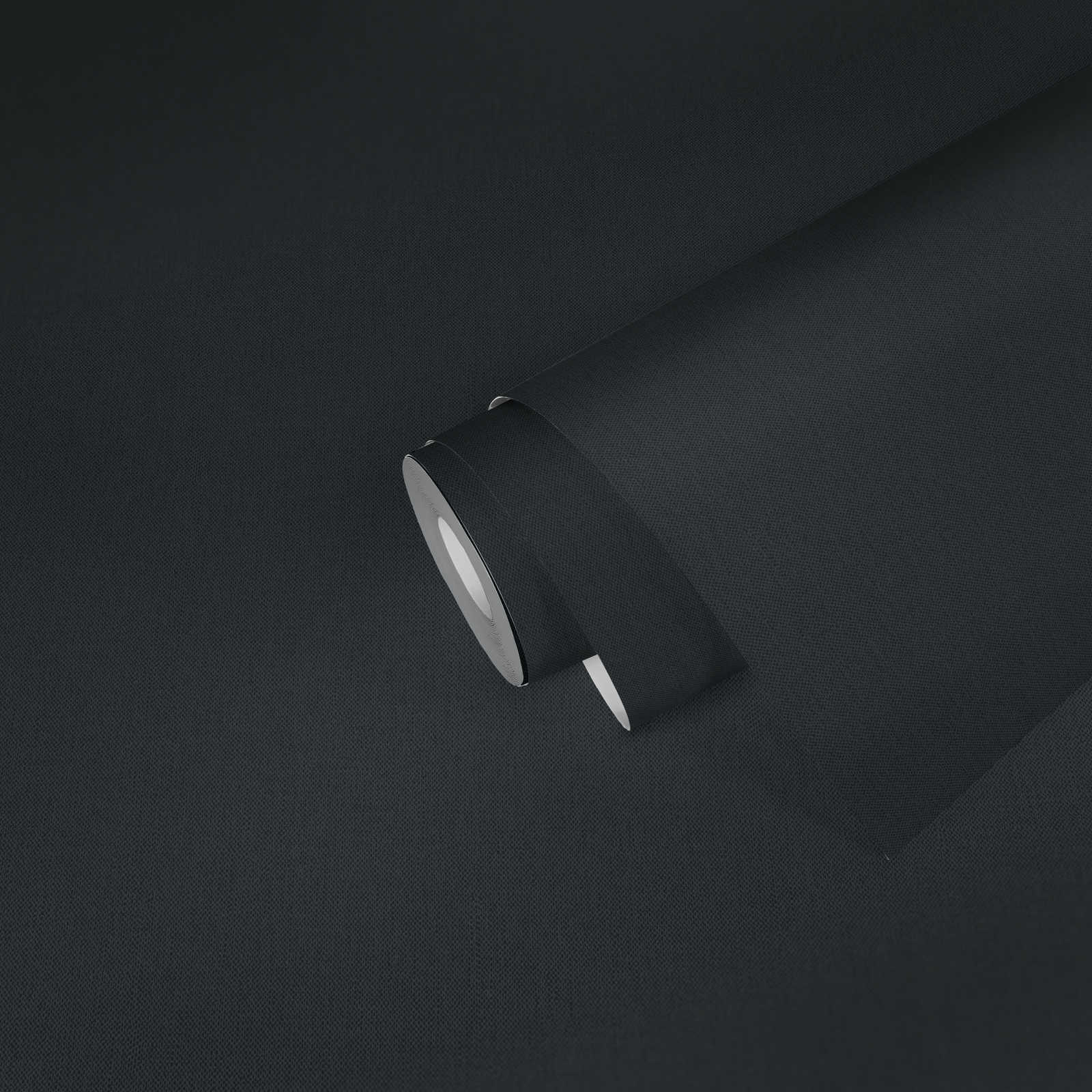             Papier peint Noir mat avec aspect lin & effet textile
        