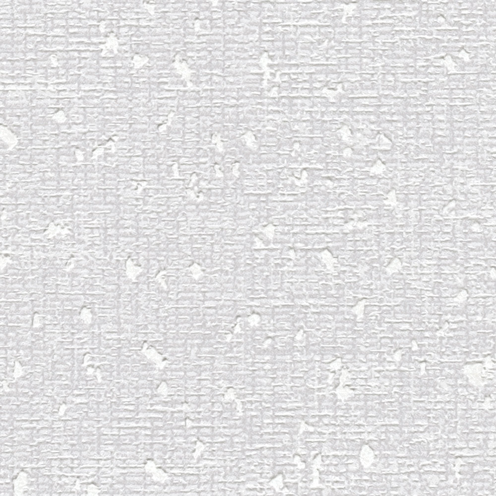             Wallpaper with textile structure and metallic accent - white, grey
        