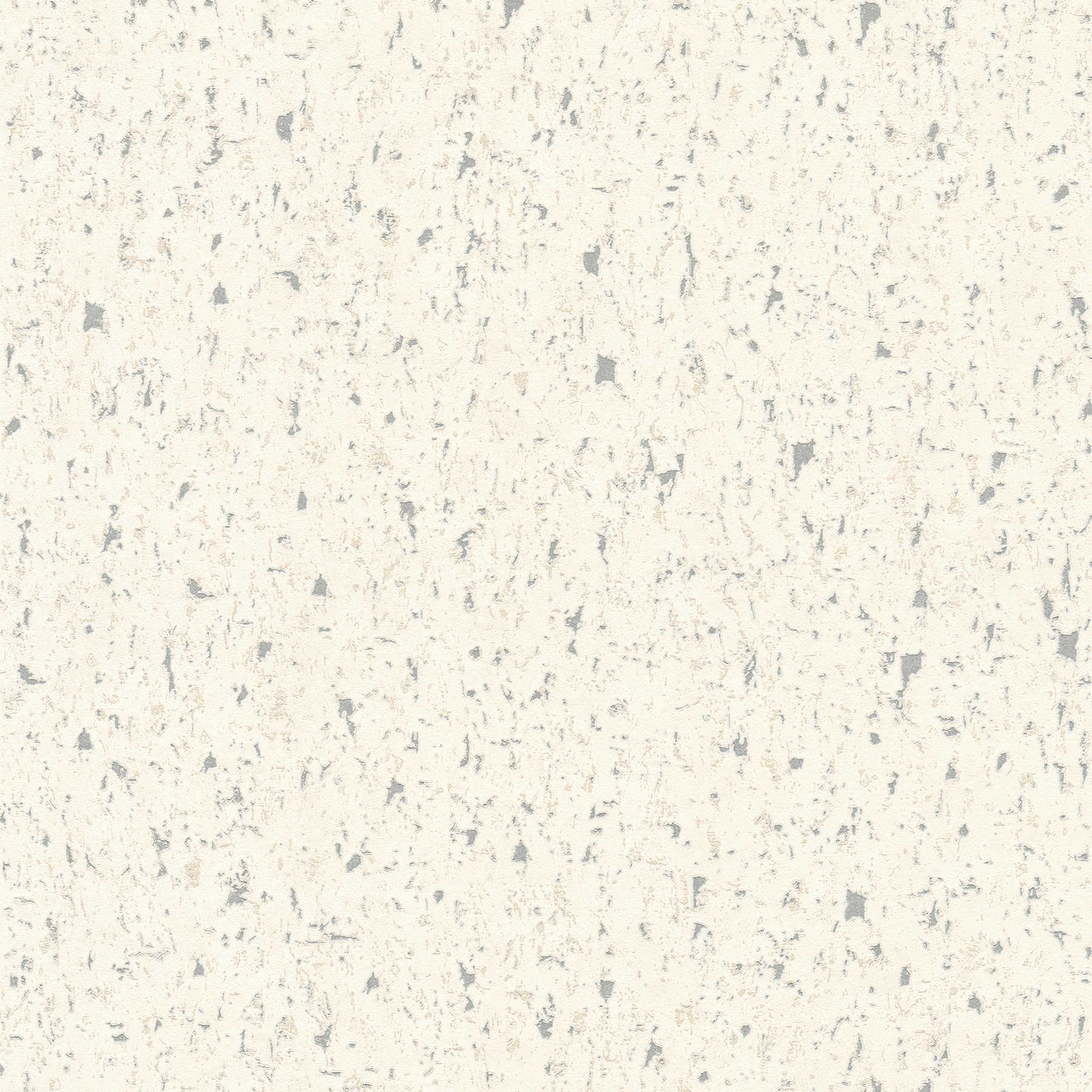 Non-woven wallpaper cork look with metallic effect - white, silver
