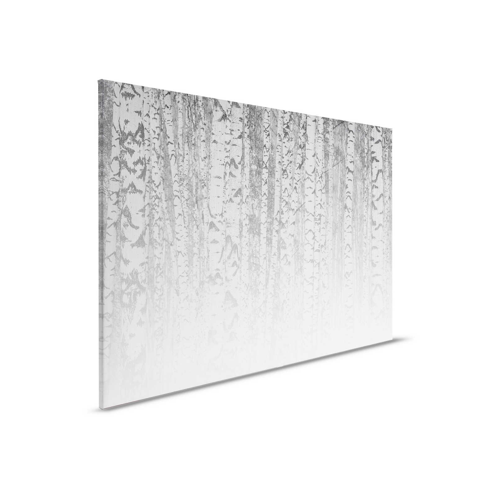         Canvas painting light birch tree trunks in misty forest - 0,90 m x 0,60 m
    
