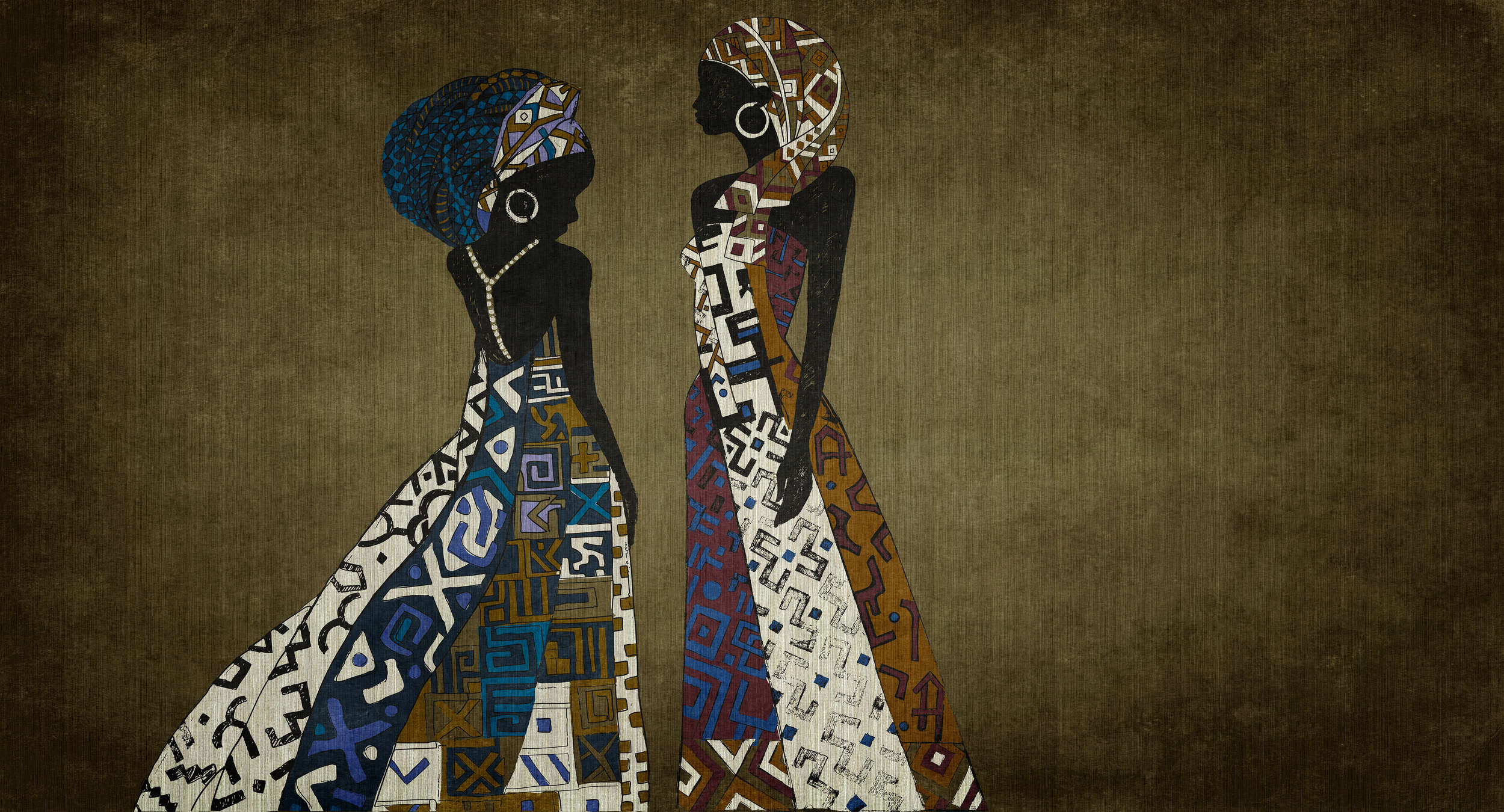            Nairobi 3 - Papier peint africain Dress Design avec motifs ethniques
        