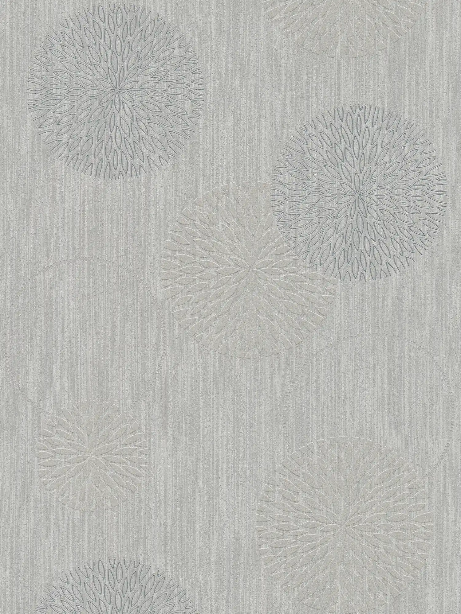 Papel pintado no tejido flores en diseño abstracto - gris
