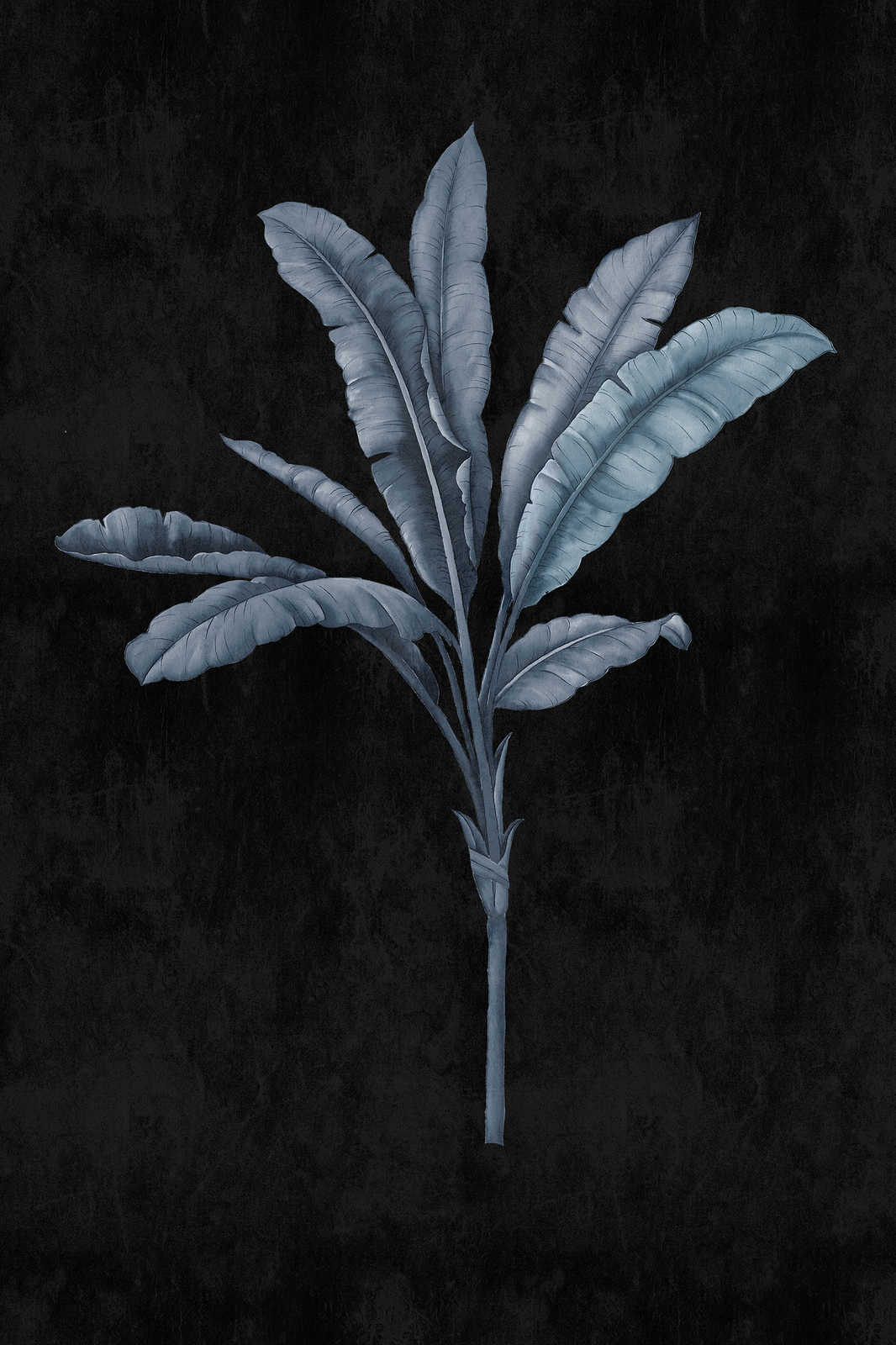             Fiji 2 - Canvas painting Black with Blue Grey Palm motif - 0.80 m x 1.20 m
        