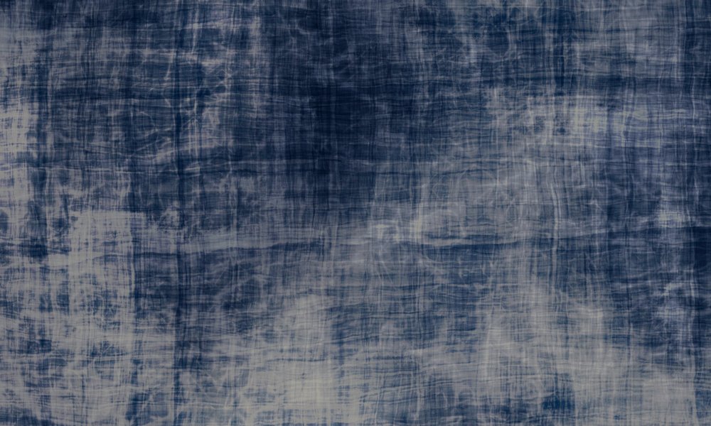             Batik Patroon & Textiel Look Behang - Blauw, Wit
        