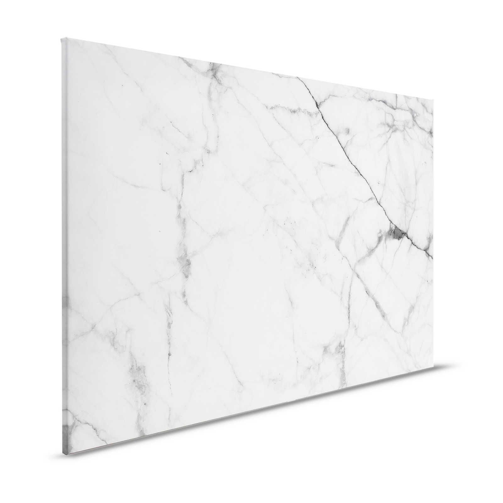 Black and White Canvas Painting Marble with Nature Details - 1.20 m x 0.80 m
