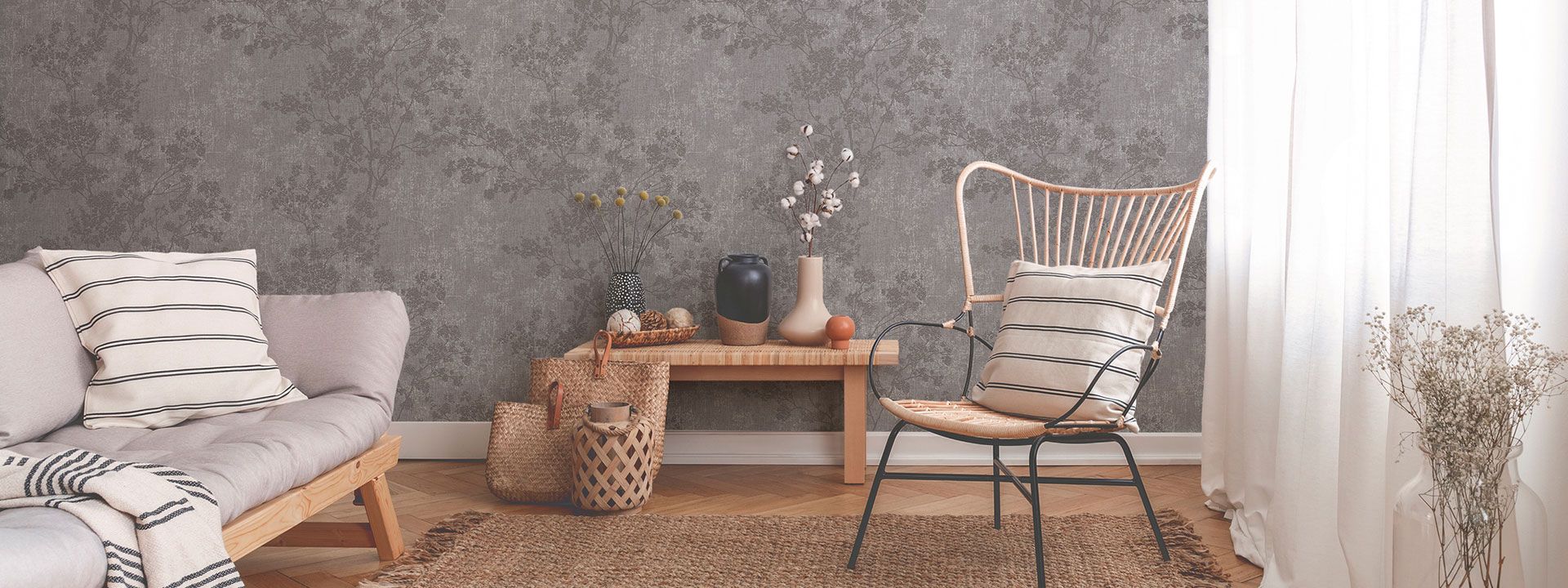 Cosy Boho Ambience With Wallpaper AS373971