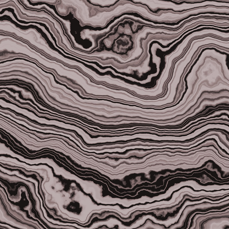 Onyx 3 - Sección transversal de un mármol ónice como papel pintado fotográfico - Rosa, Negro | Tejido sin tejer texturado
