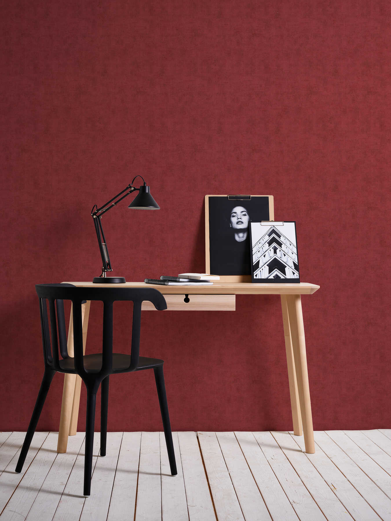             Plain wallpaper with mottled structure look - red
        
