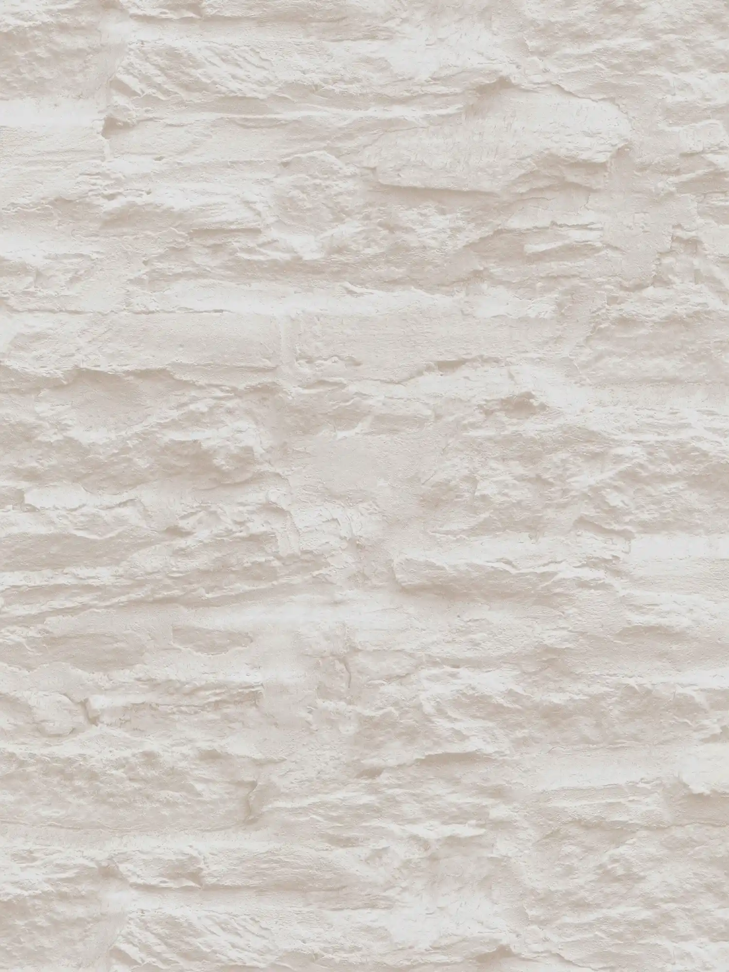 Papier peint adhésif | aspect mur avec pierre naturelle & crépi - crème, blanc
