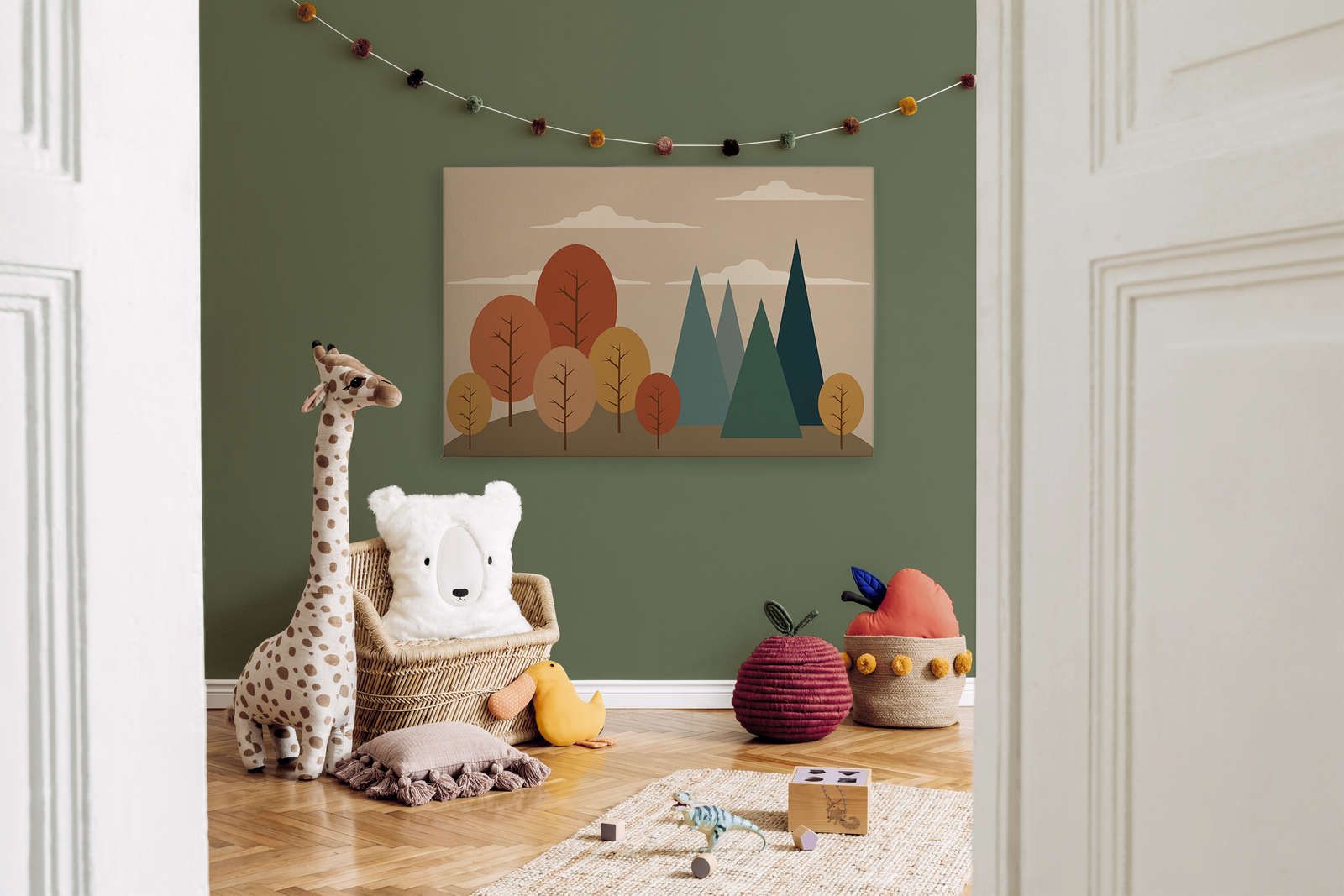             Canvas Enchanted Forest with Geometric Shapes - 120 cm x 80 cm
        