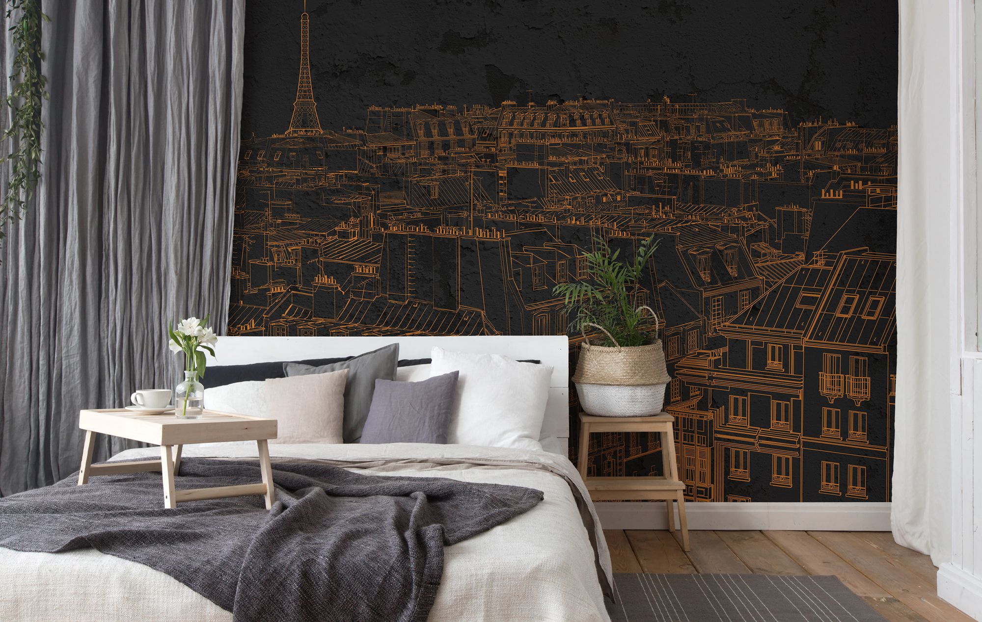foto wallpaper Paris sketches