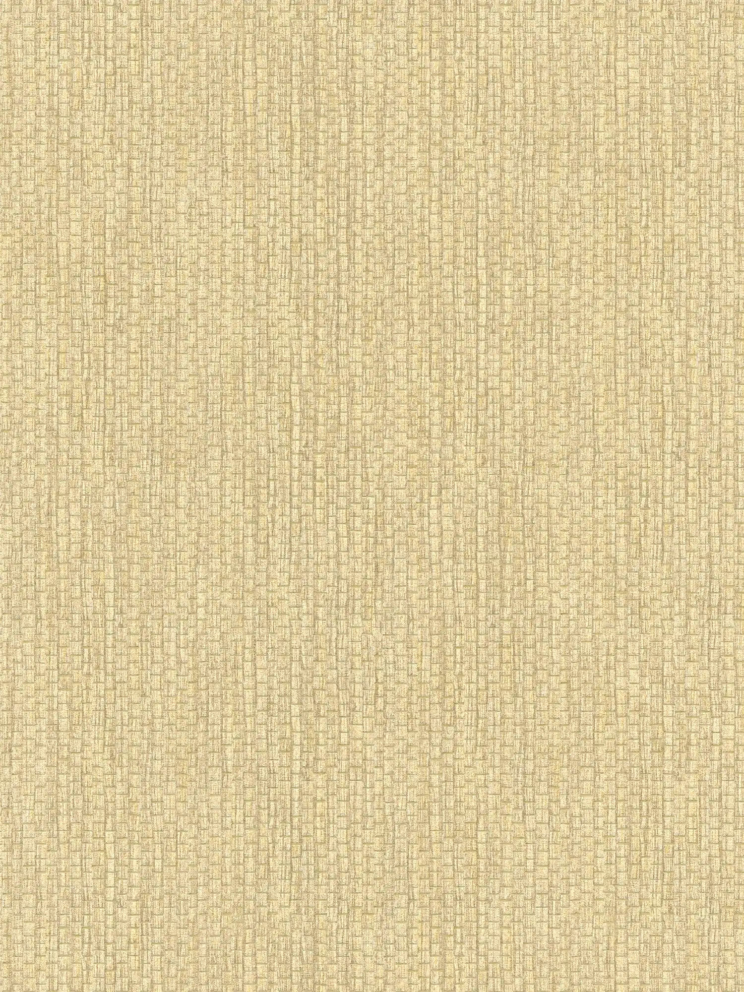 Non-woven wallpaper with raffia design - yellow, white
