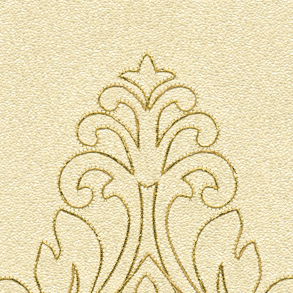             Premium wandpaneel met ornamenten en sterke structuur - Geel, Goud
        