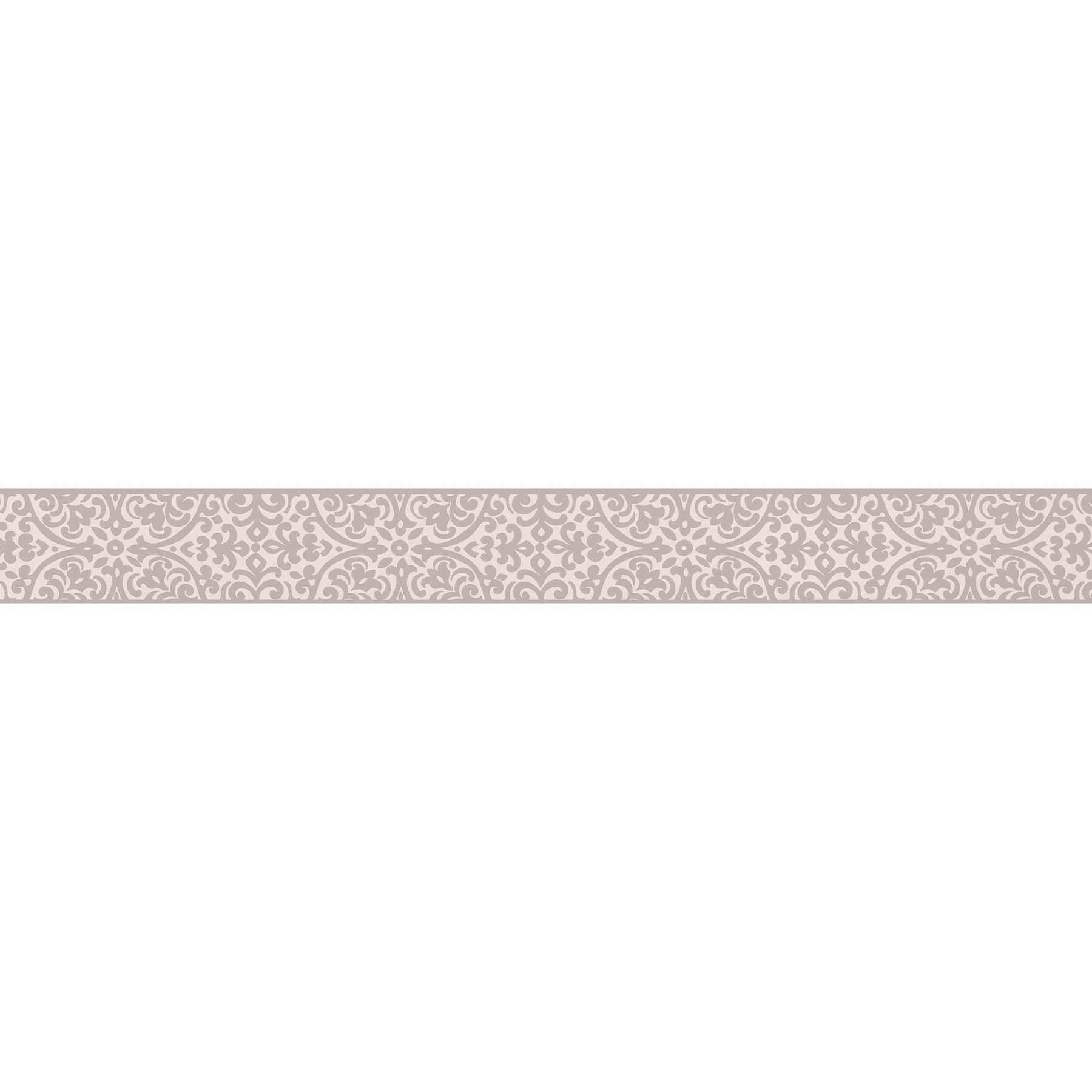         Wallpaper border with ornamental pattern - beige, brown, grey
    