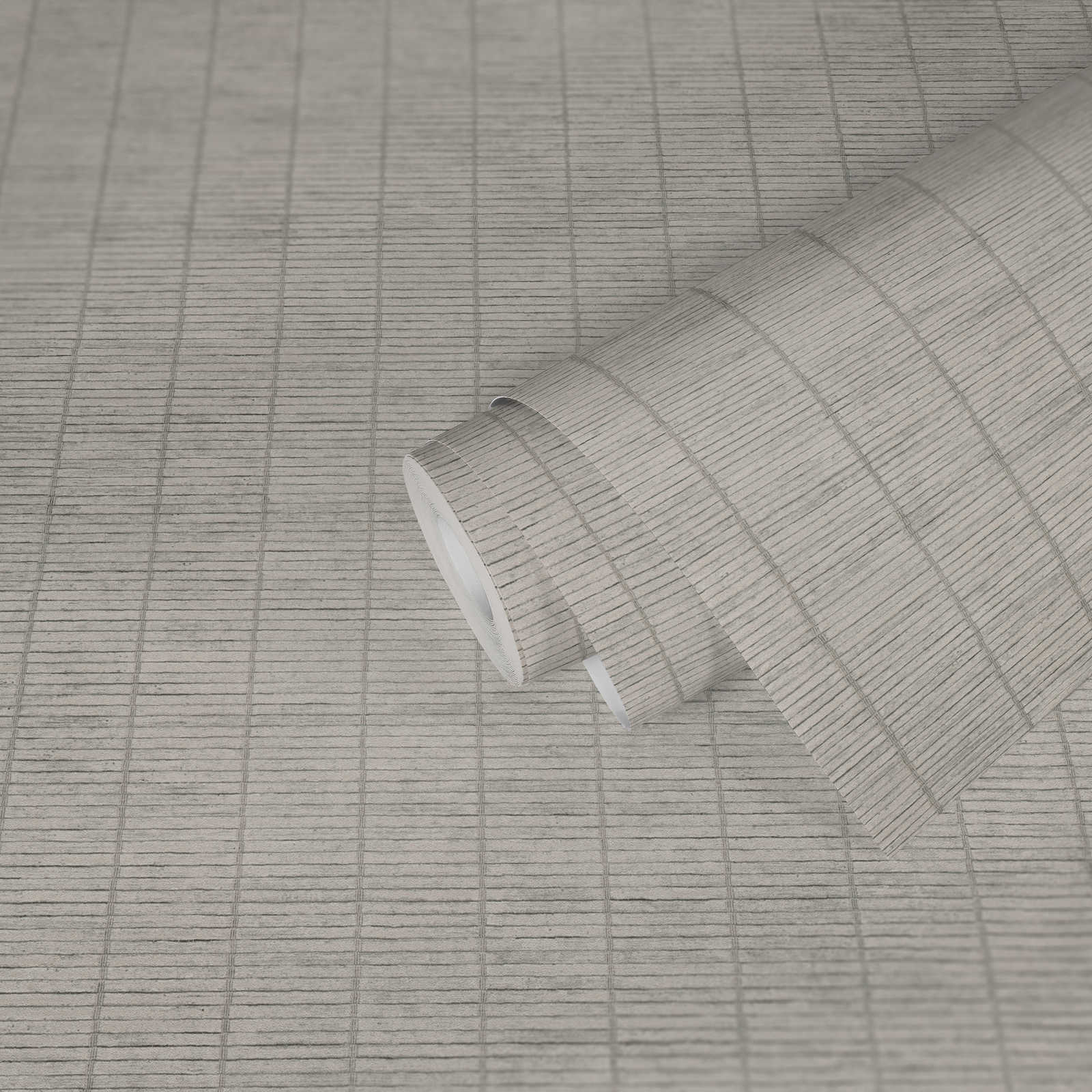             papier peint en papier intissé avec cloison en bambou Look dans le style Japandi - Gris
        