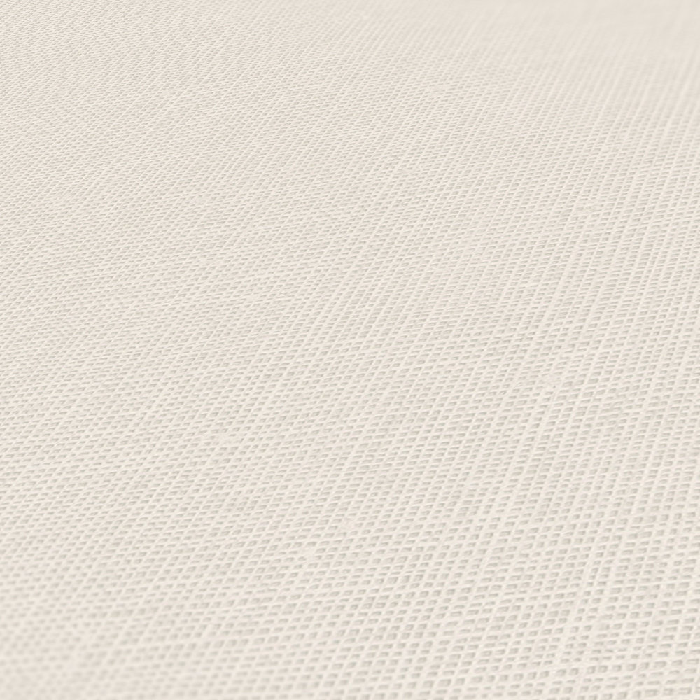             Papel pintado liso no tejido con estructura de lino - crema
        