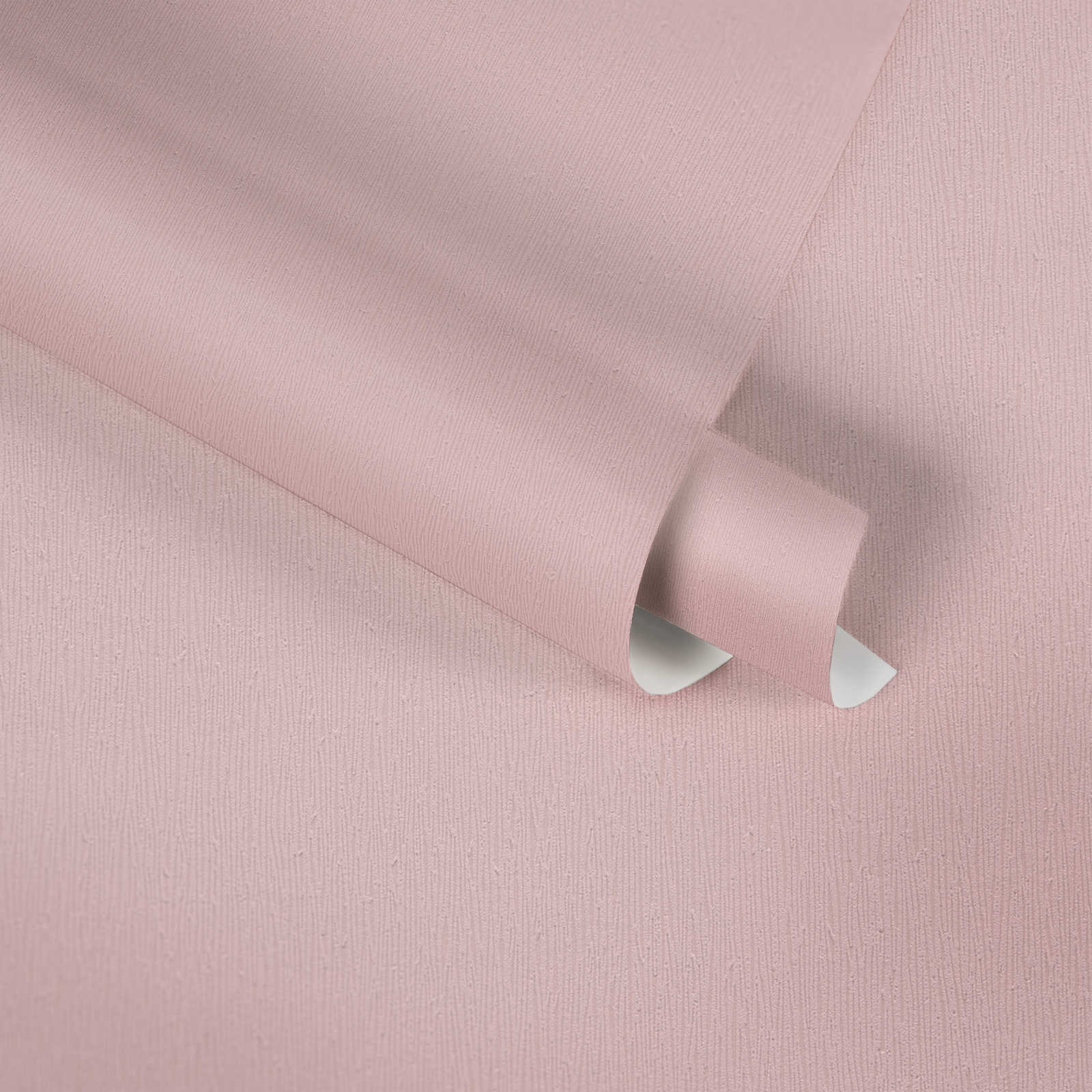             Papel pintado no tejido de color rosa bebé con diseño texturizado monocromático - Rosa
        