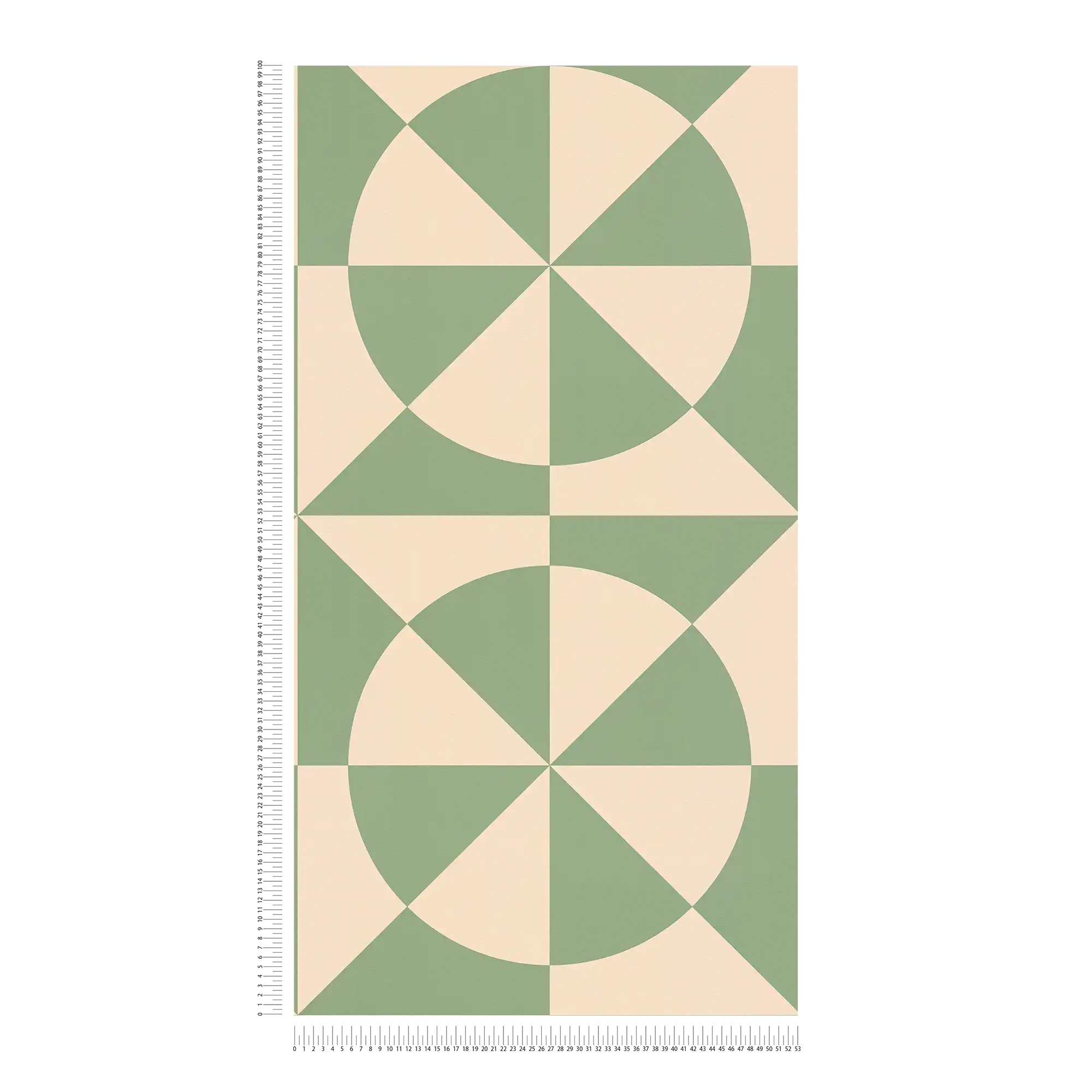             Papel pintado no tejido con motivo de círculos y formas geométricas - beige, verde
        