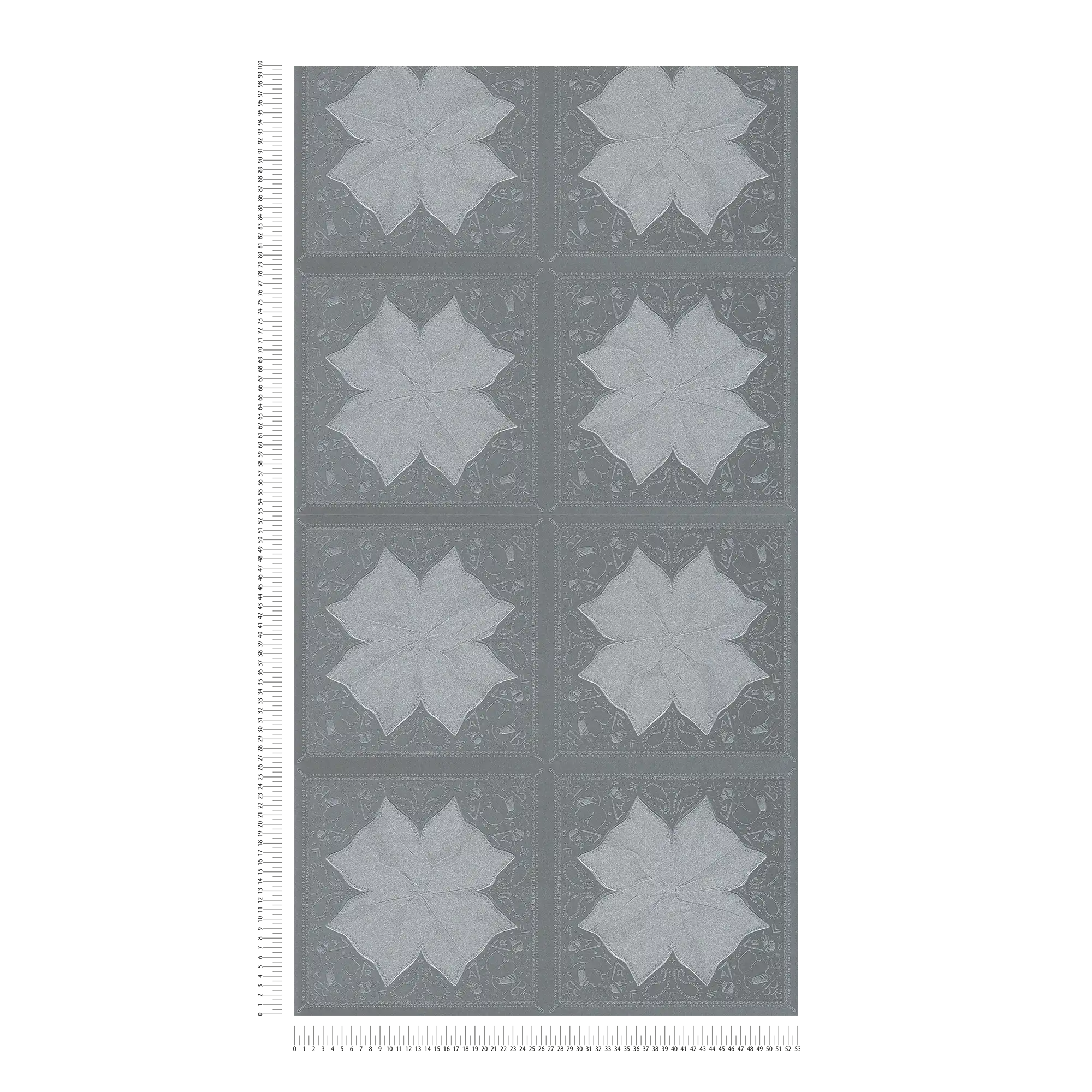             Karl LAGERFELD Tie Pattern Behang - Grijs, Metallic
        