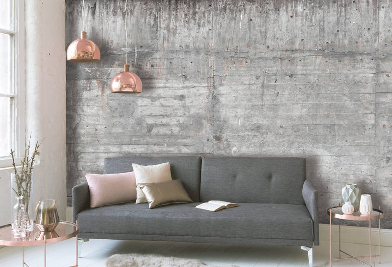             Industrial Style Concrete Wall - Grey, Brown
        