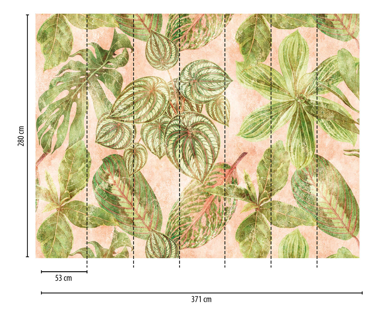             Papier peint Nouveauté | Papier peint feuilles avec motif XXL au design vintage
        