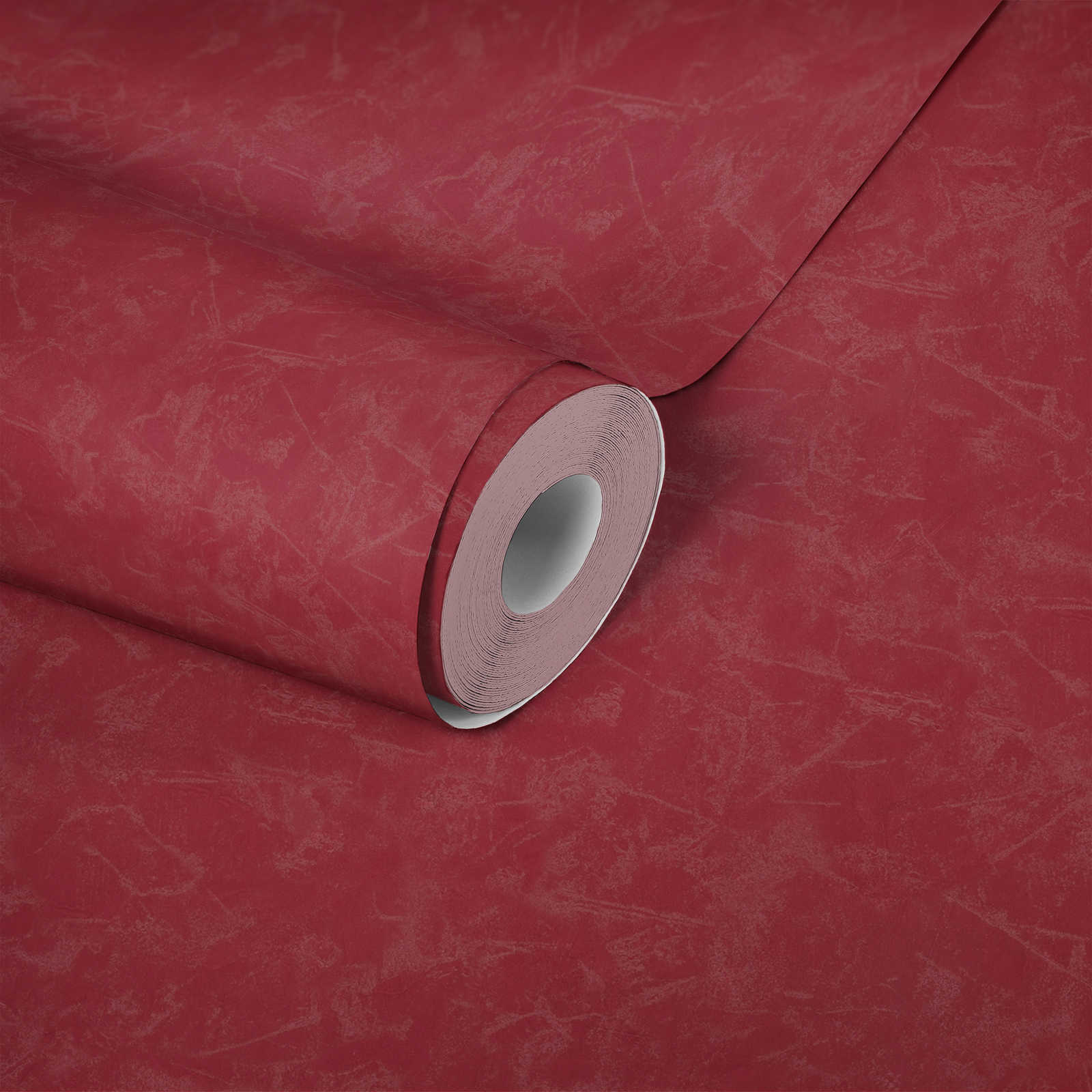             Carta da parati in tessuto non tessuto a quadri con effetto intonaco e motivo strutturato - rosso
        