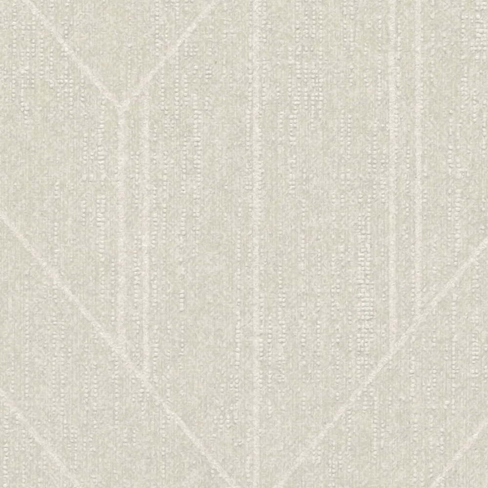             Papier peint gris clair aspect textile avec motif brillant de style rétro - Gris
        