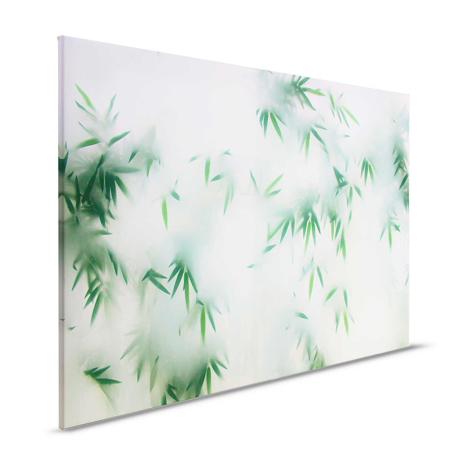 Panda Paradise 3 - Hojas Cuadro en lienzo Bambú en la niebla - 1,20 m x 0,80 m
