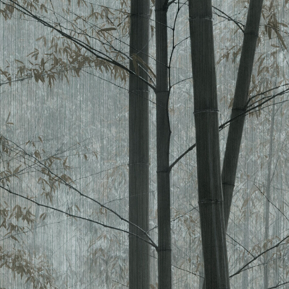             In the Bamboo 1 - Papier peint panoramique forêt de bambous dans la brume
        