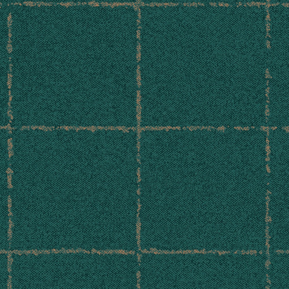             Plaid wallpaper in textile look - green, gold, brown
        