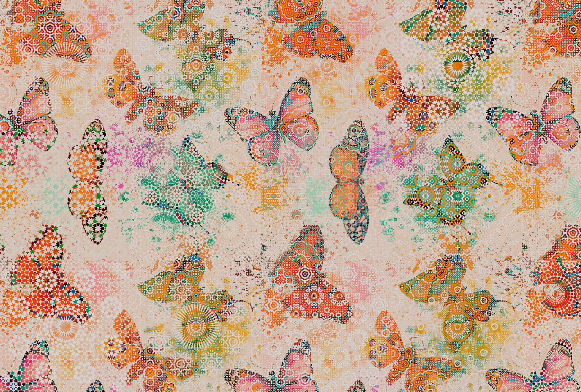             Fotomurali di farfalle a mosaico - Walls by Patel
        
