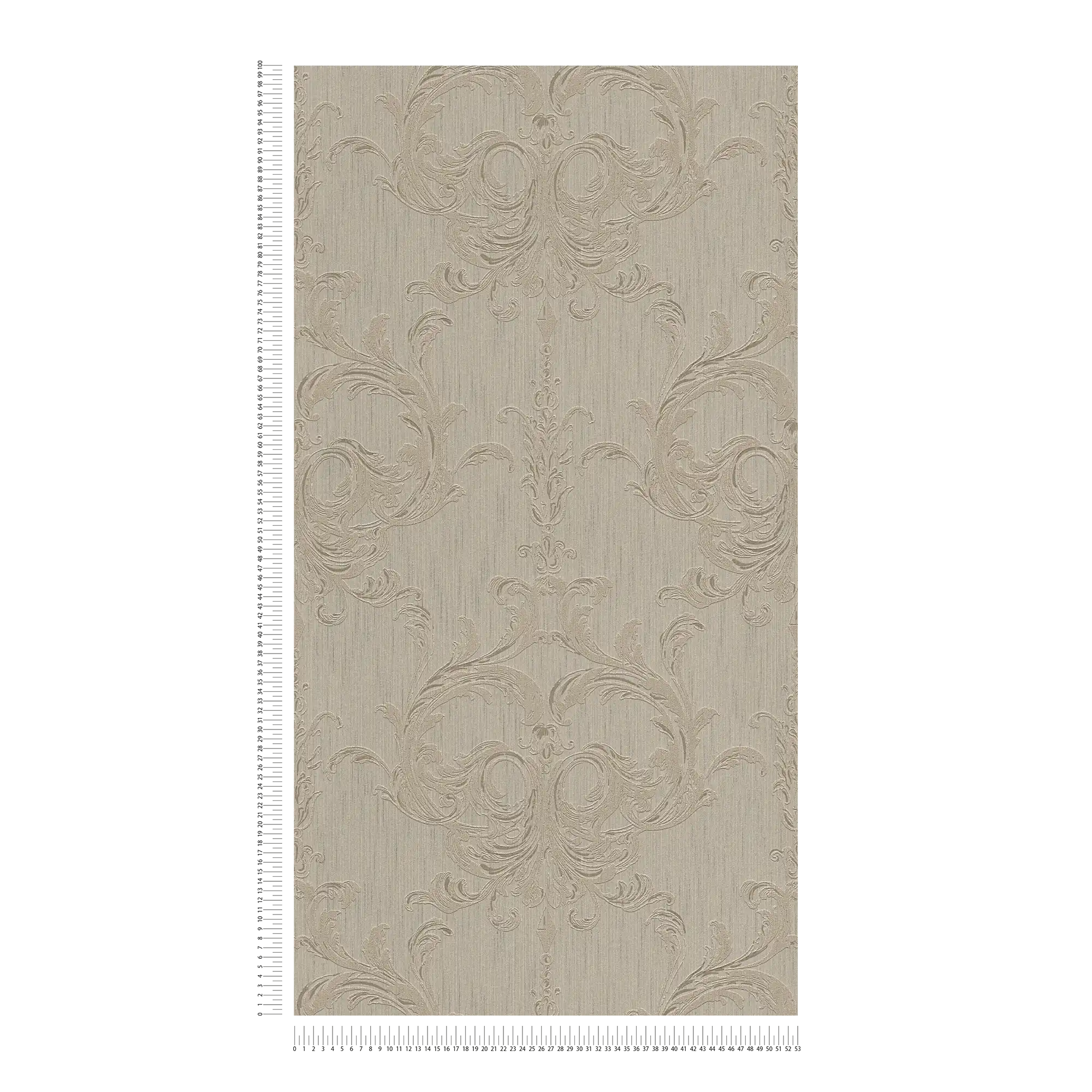             Elegant wallpaper with filigree ornament design - brown
        