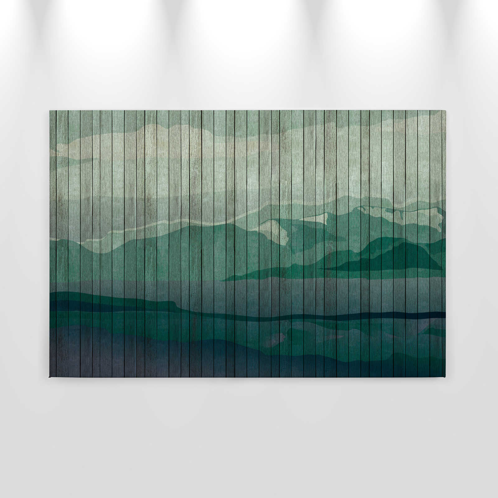             Mountains 3 - toile moderne paysage de montagne & aspect planche - 0,90 m x 0,60 m
        