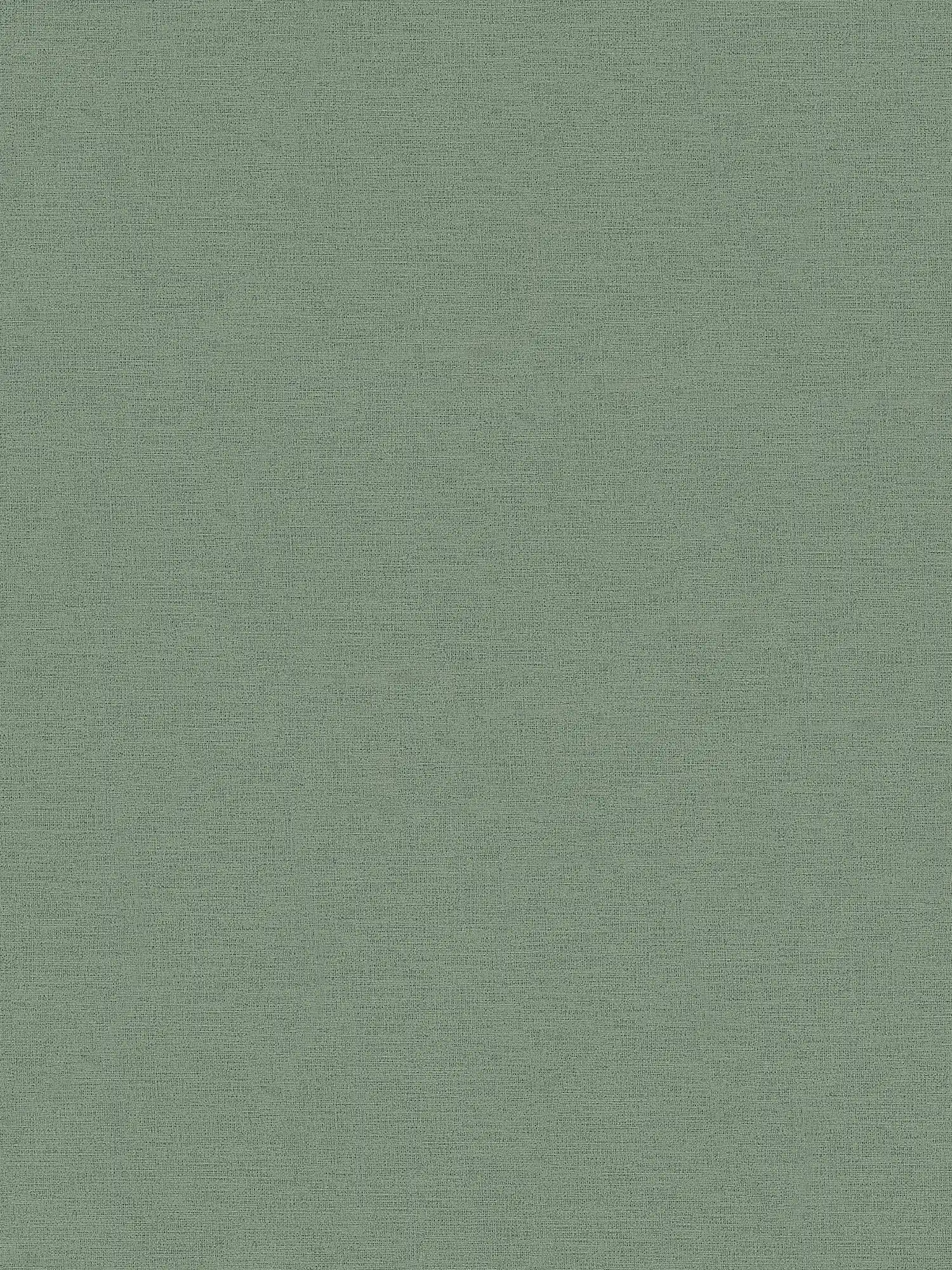 Papel pintado gris verde oliva, mate y con óptica textil
