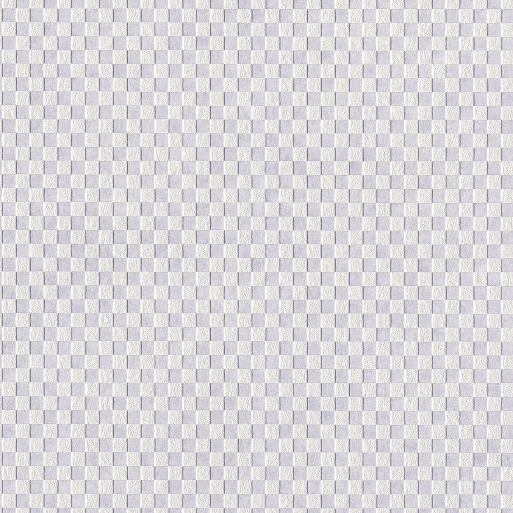             Vliesbehang met klein vierkant patroon overschilderbaar dubbele breedte - wit
        