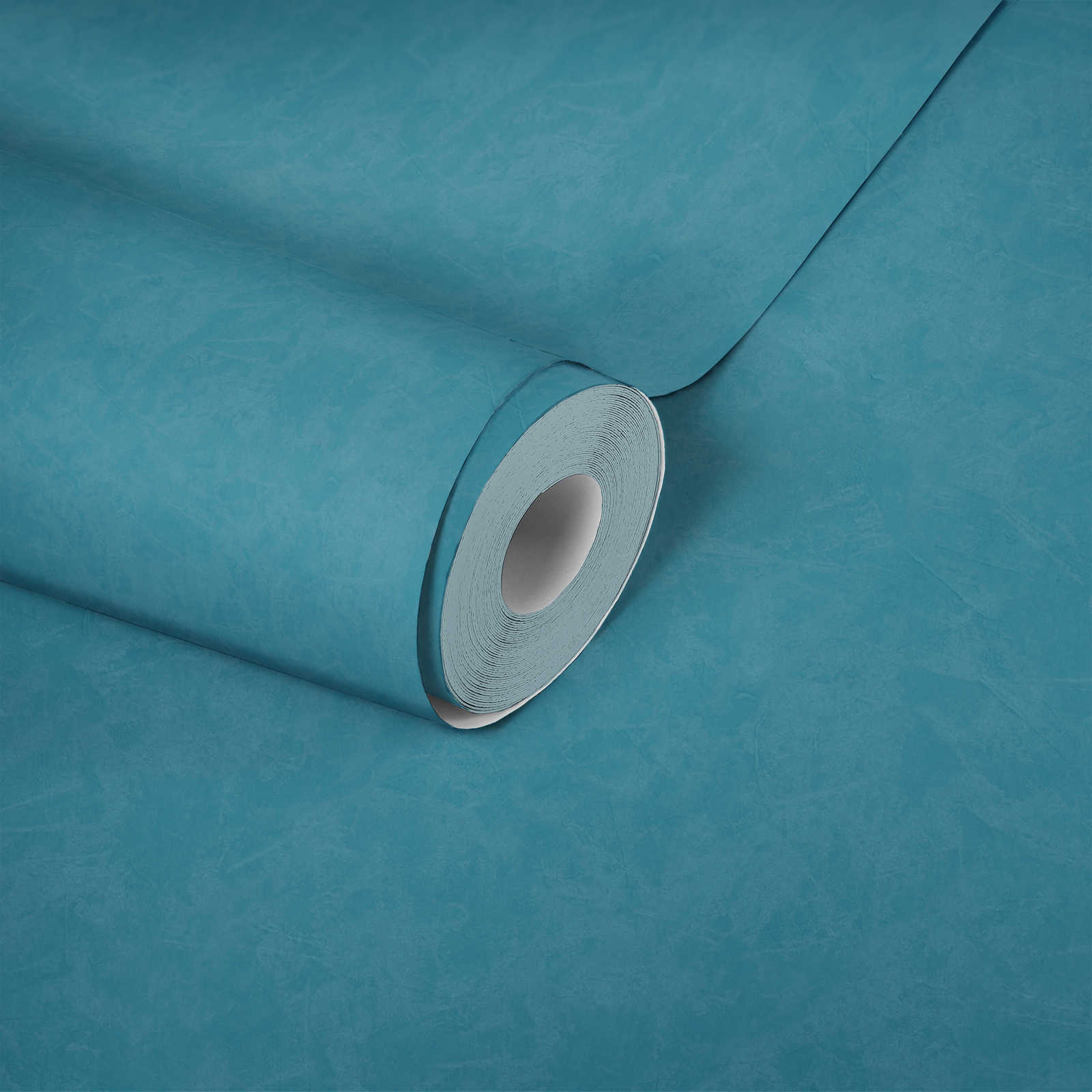             Plain non-woven wallpaper with trowel plaster look - blue, petrol
        