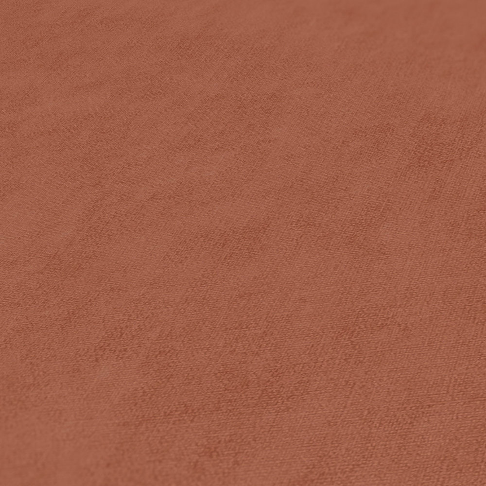             Papel pintado no tejido de aspecto de lino con un sutil dibujo - marrón, naranja
        