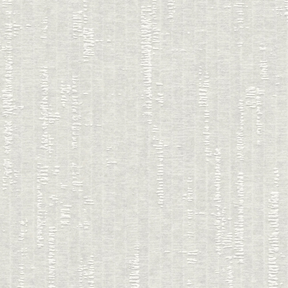             White non-woven wallpaper with glitter effect and texture design - white
        