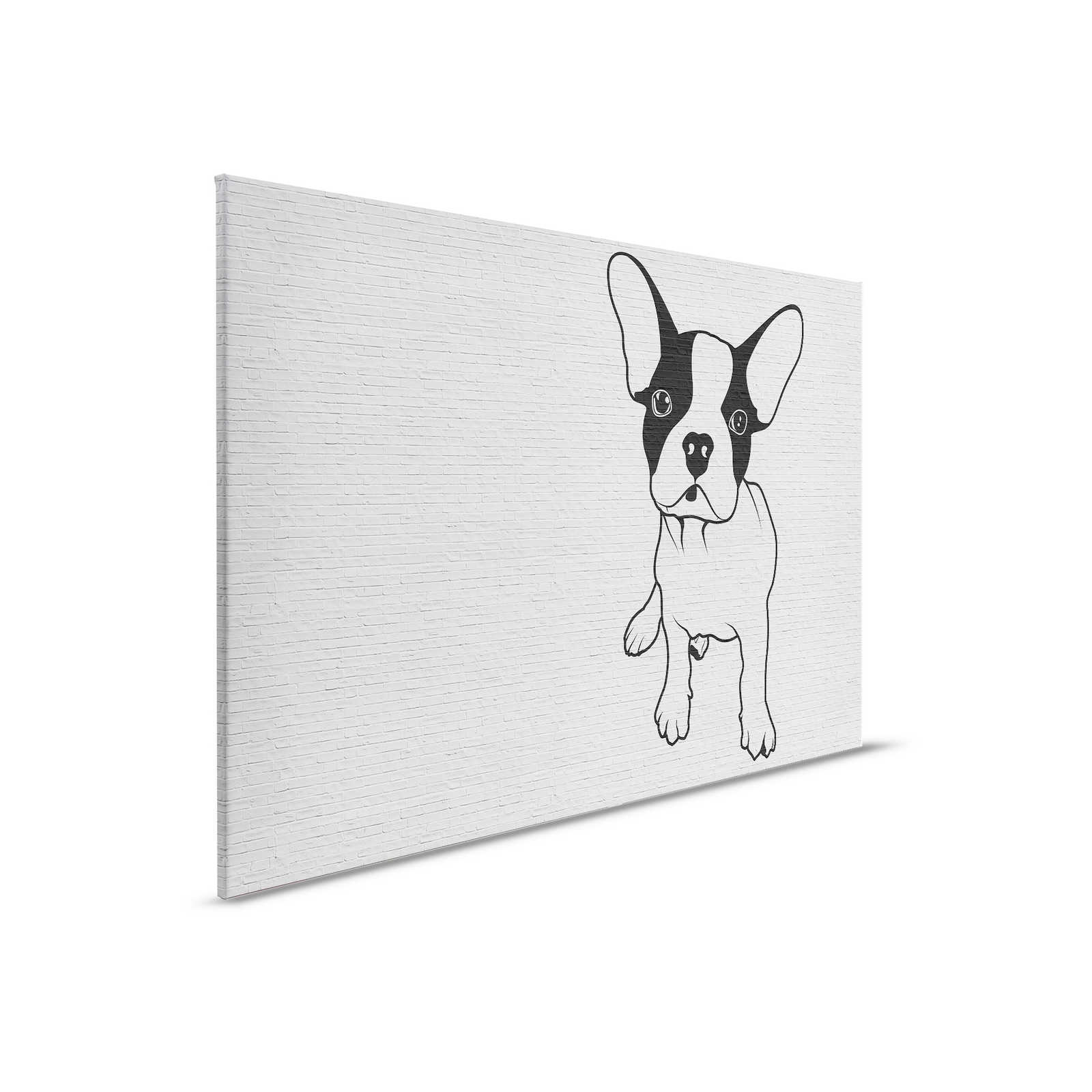         Tattoo you 2 - Canvas painting french bulldog, black and white - 0,90 m x 0,60 m
    