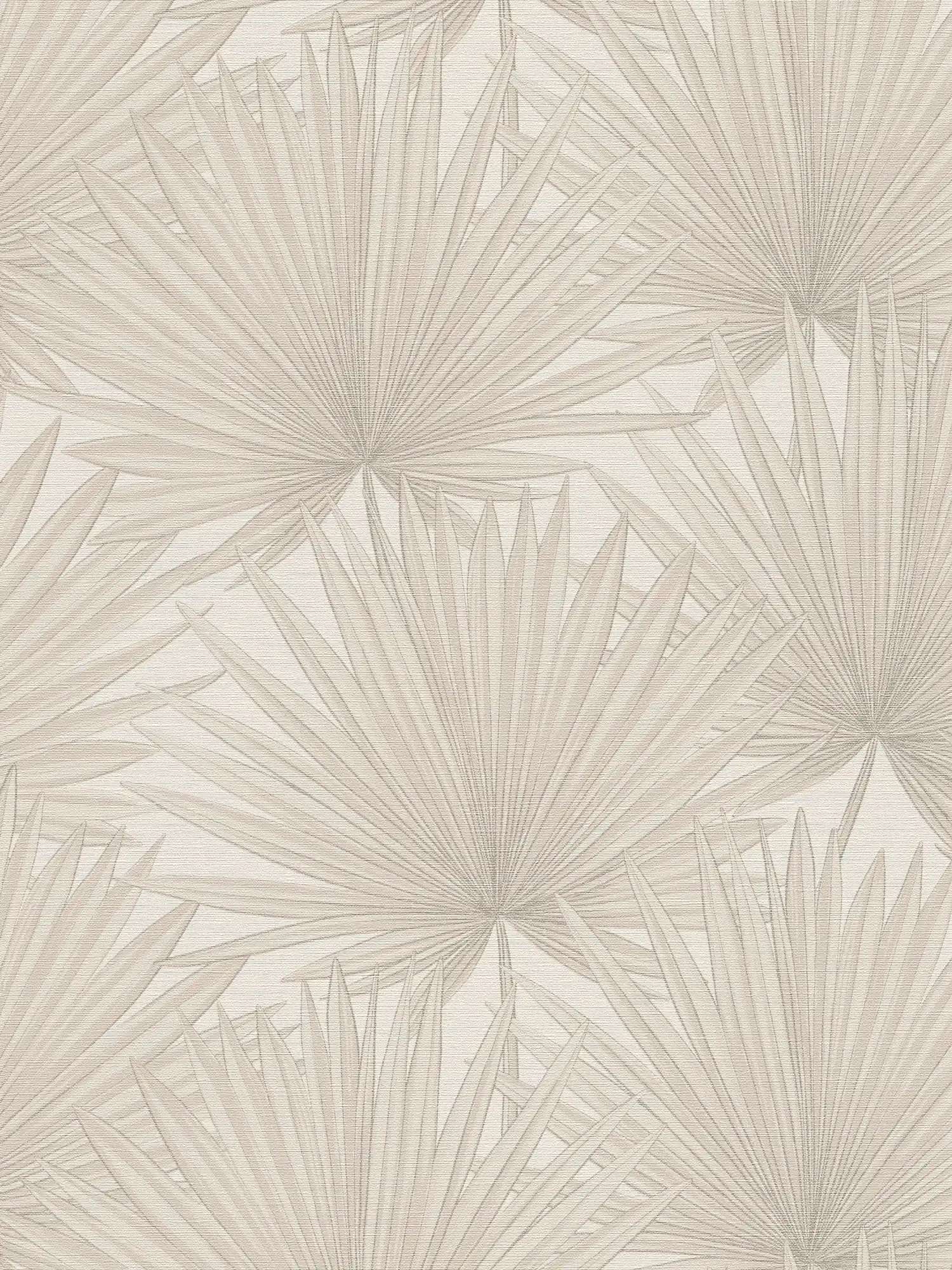 Papel pintado no tejido de aspecto selvático sobre un fondo sutil - gris, blanco
